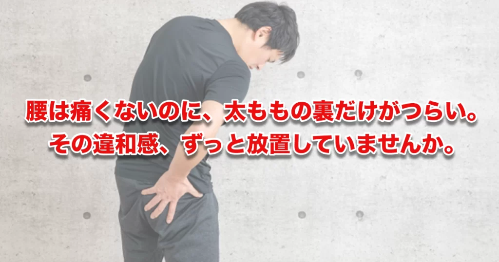 太ももの裏が痛い、それは坐骨神経痛かもしれない——見落とされがちな症状の正体と、根本から向き合う方法